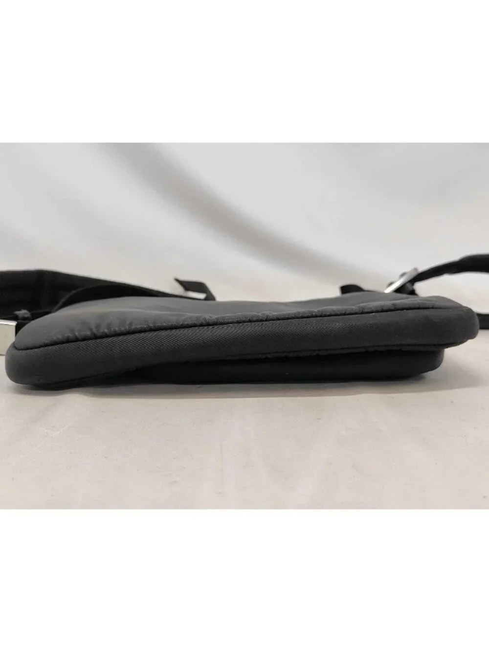 Prada Rubber Logo Shoulder Bag Nylon Messenger